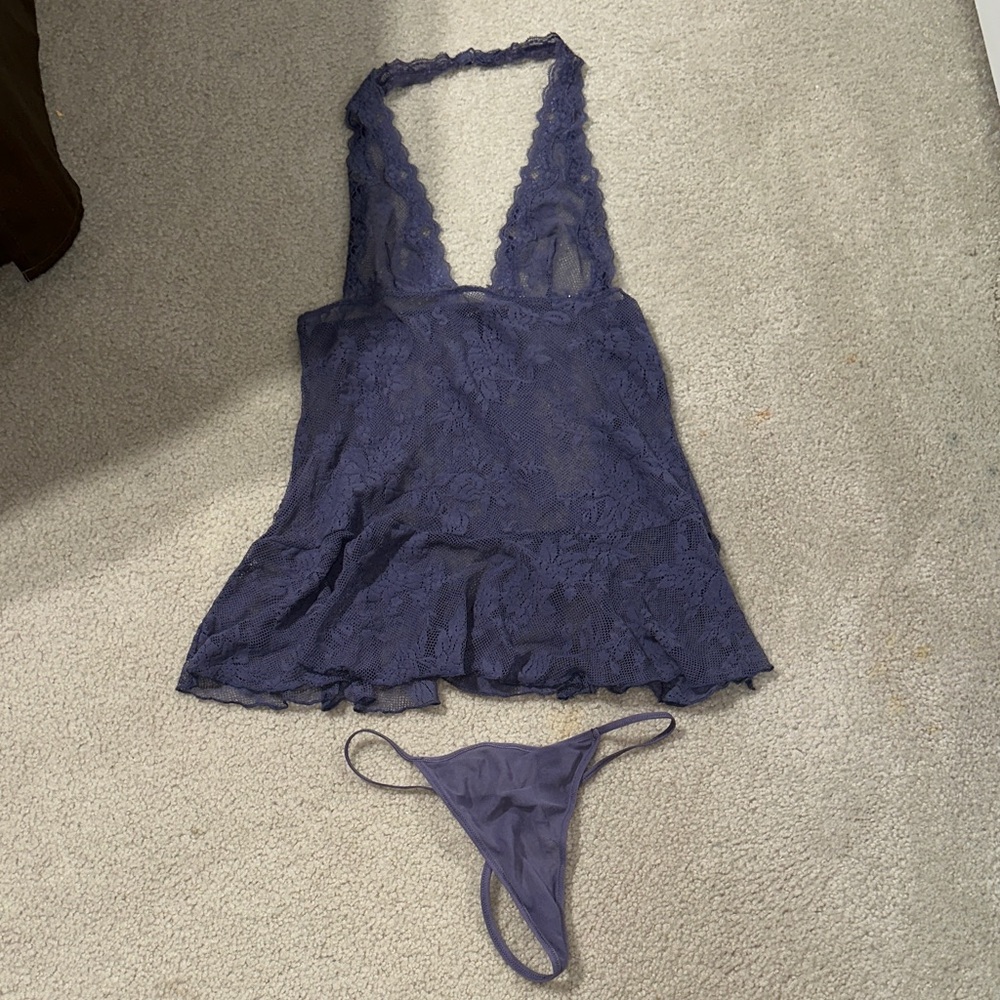 Victoria's Secret Purple Lace Lingerie Set - Medium